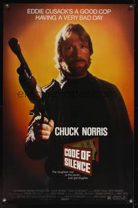 9v063 CODE OF SILENCE 1sh '85 Chuck Norris is a good cop having a very bad day!