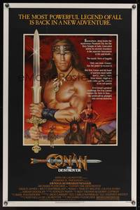 9v070 CONAN THE DESTROYER 1sh '84 Arnold Schwarzenegger is the most powerful legend of all!