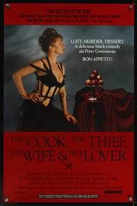 9v073 COOK, THE THIEF, HIS WIFE & HER LOVER 1sh '89 Peter Greenway, sexy Helen Mirren!