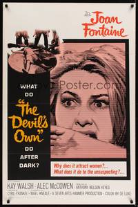 9v094 DEVIL'S OWN 1sh '67 Hammer, Joan Fontaine, what does it do to the unsuspecting?