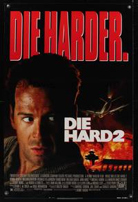 9v097 DIE HARD 2 1sh '90 tough guy Bruce Willis is in the wrong place at the right time!