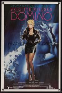 9v103 DOMINO 1sh '89 full-length artwork of sexy Brigitte Nielsen by Enzo Sciotti!