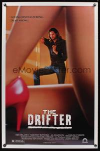 9v107 DRIFTER 1sh '88 Roger Corman, Kim Delaney, loving him was wrong, dead wrong!