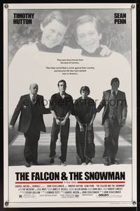 9v127 FALCON & THE SNOWMAN 1sh '85 Sean Penn, Timothy Hutton, John Schlesigner directed!