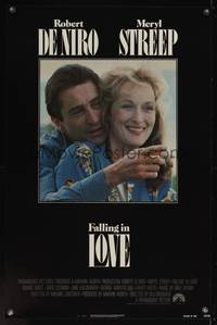 9v128 FALLING IN LOVE 1sh '84 romantic close-up of Robert De Niro & Meryl Streep!