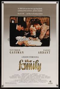 9v129 FAMILY 1sh '87 great close up of Vittorio Gassman with Fanny Ardant & holding baby!