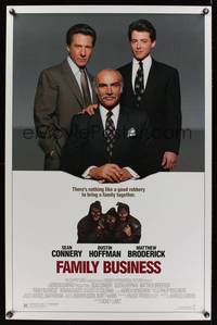 9v130 FAMILY BUSINESS 1sh '89 great image of Sean Connery, Dustin Hoffman, Matthew Broderick!