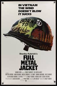 9v171 FULL METAL JACKET advance 1sh '87 Stanley Kubrick bizarre Vietnam War movie, art by Castle!