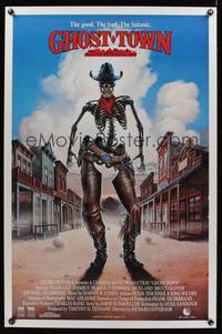 9v175 GHOST TOWN video 1sh '88 cool Phil Roberts art of undead skeleton gunslinger!