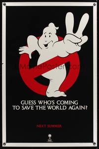 9v177 GHOSTBUSTERS 2 advance teaser 1sh '89 Ivan Reitman, best huge image of ghost logo!