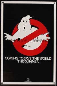 9v176 GHOSTBUSTERS teaser 1sh '84 Bill Murray, Aykroyd & Harold Ramis are here to save the world!