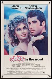 9v195 GREASE 1sh '78 close up of John Travolta & Olivia Newton-John in a most classic musical!