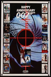 9v214 HAPPY ANNIVERSARY 007 TV 1sh '87 25 years of James Bond, cool image of all 007 posters!