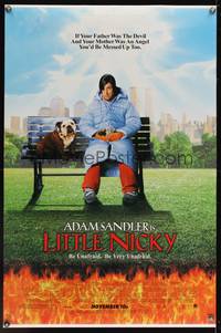 9v297 LITTLE NICKY DS advance 1sh '00 wacky image of demonic Adam Sandler & his dog!