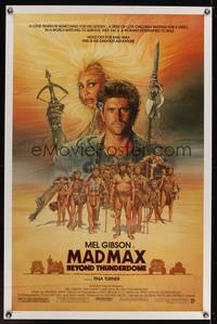 9v308 MAD MAX BEYOND THUNDERDOME 1sh '85 art of Mel Gibson & Tina Turner by Richard Amsel!