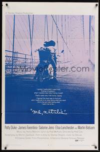 9v315 ME, NATALIE 1sh '69 cool image of Patty Duke & James Farentino on motorcycle on bridge!