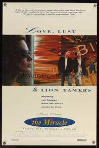 9v321 MIRACLE int'l 1sh '91 Neil Jordan, Beverly D'Angelo, Donal McCann, love, lust & lion tamers!