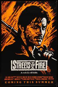 9v431 STREETS OF FIRE int'l advance 1sh '84 Walter Hill shows what it is like to be young tonight!