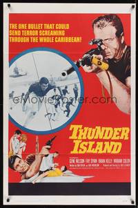 9v449 THUNDER ISLAND 1sh '63 written by Jack Nicholson, cool sniper with rifle image!