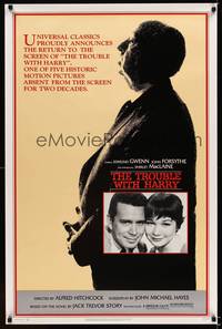 9v462 TROUBLE WITH HARRY 1sh R83 Alfred Hitchcock, John Forsythe & Shirley MacLaine!