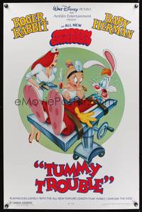 9v465 TUMMY TROUBLE DS 1sh '89 Roger Rabbit & sexy Jessica with doctor Baby Herman!
