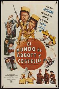 9v492 WORLD OF ABBOTT & COSTELLO Spanish/U.S. 1sh '65 Bud & Lou's greatest laughmakers!