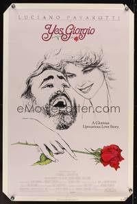 9v496 YES GIORGIO 1sh '82 cool Crifo art of Luciano Pavarotti & Kathryn Harrold!