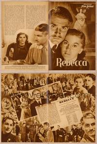 9w159 REBECCA German program '51 Alfred Hitchcock, Laurence Olivier & Joan Fontaine, different!