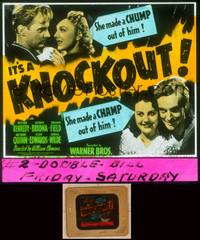 9w105 KNOCKOUT glass slide '41 Olympe Bradna made a boxing champ out of Arthur Kennedy!