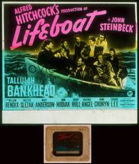 9w111 LIFEBOAT glass slide '43 Alfred Hitchcock, Tallulah Bankhead + 6 cast members!
