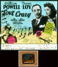 9w116 LOVE CRAZY glass slide '41 William Powell, Myrna Loy, lots of cut out paper dolls!
