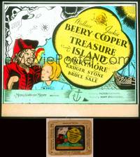 9w124 TREASURE ISLAND glass slide '34 art of Wallace Beery as Long John Silver & Jackie Cooper!