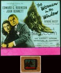 9w131 WOMAN IN THE WINDOW glass slide '44 Fritz Lang, Edward G. Robinson, sexy Joan Bennett!