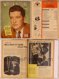 9w053 MOTION PICTURE magazine November 1944, close portrait of Dennis Morgan in suit & tie!