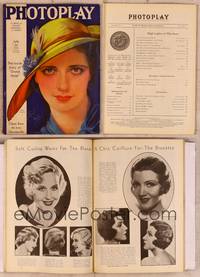 9w027 PHOTOPLAY magazine July 1932, art of pretty Kay Francis in cool hat by Earl Christy!