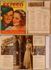 9w063 SCREEN ROMANCES magazine December 1937, art of Robin Hood Errol Flynn & Olivia DeHavilland!
