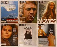 9w017 LOT OF LOOK MAGAZINES 6 magazines October 1969 to September 1971, McQueen, Racquel, Garbo!