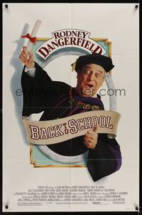 9x037 BACK TO SCHOOL 1sh '86 Rodney Dangerfield goes to college with his son, great image!