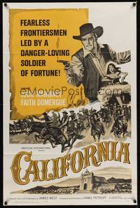 9x087 CALIFORNIA 1sh '63 soldier of fortune Jock Mahoney, Faith Domergue!