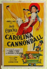 9x102 CAROLINA CANNONBALL 1sh '55 wacky art of Judy Canova, sci-fi comedy!