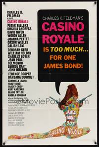 9x107 CASINO ROYALE 1sh '67 all-star James Bond spy spoof, sexy psychedelic art by Robert McGinnis