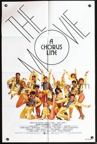 9x126 CHORUS LINE 1sh '85 photo of Michael Douglas & Broadway chorus group by Patrick Demarchelier