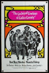 9x140 COCKEYED COWBOYS OF CALICO COUNTY 1sh '70 Dan Blocker, Nanette Fabray, Jim Backus!
