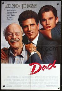 9x164 DAD DS 1sh '89 Jack Lemmon, Ted Danson, young Ethan Hawke!
