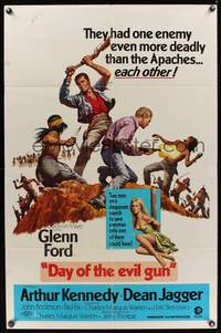 9x178 DAY OF THE EVIL GUN 1sh '68 Glenn Ford & Arthur Kennedy were each other's worst enemy!