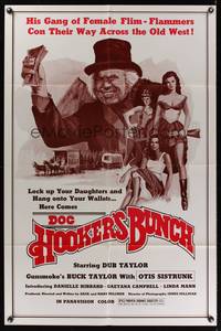 9x219 DOC HOOKER'S BUNCH 1sh '76 Dub Taylor & his gang of sexy female film-flammers!