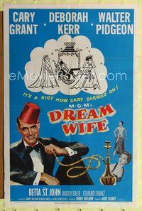 9x237 DREAM WIFE 1sh '53 great image of smoking Cary Grant & sexy Deborah Kerr!