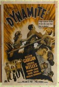 9x243 DYNAMITE 1sh '49 romantic artwork of William Gargan & Virginia Welles!