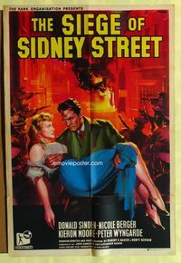 9x702 SIEGE OF SIDNEY STREET Italian/Eng '60 great artwork of Donald Sinden & Nicole Berger!