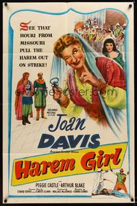 9x329 HAREM GIRL 1sh '52 Joan Davis, Peggie Castle, the houri from Missouri!